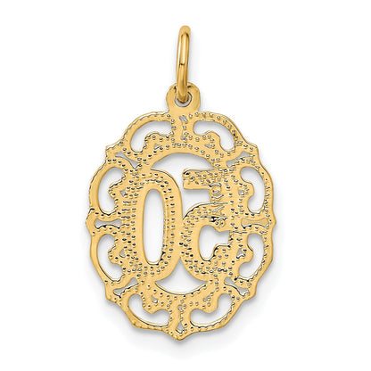 10K Yellow Gold #50 In Oval Pendant