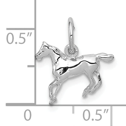 10K White Gold Horse Charm