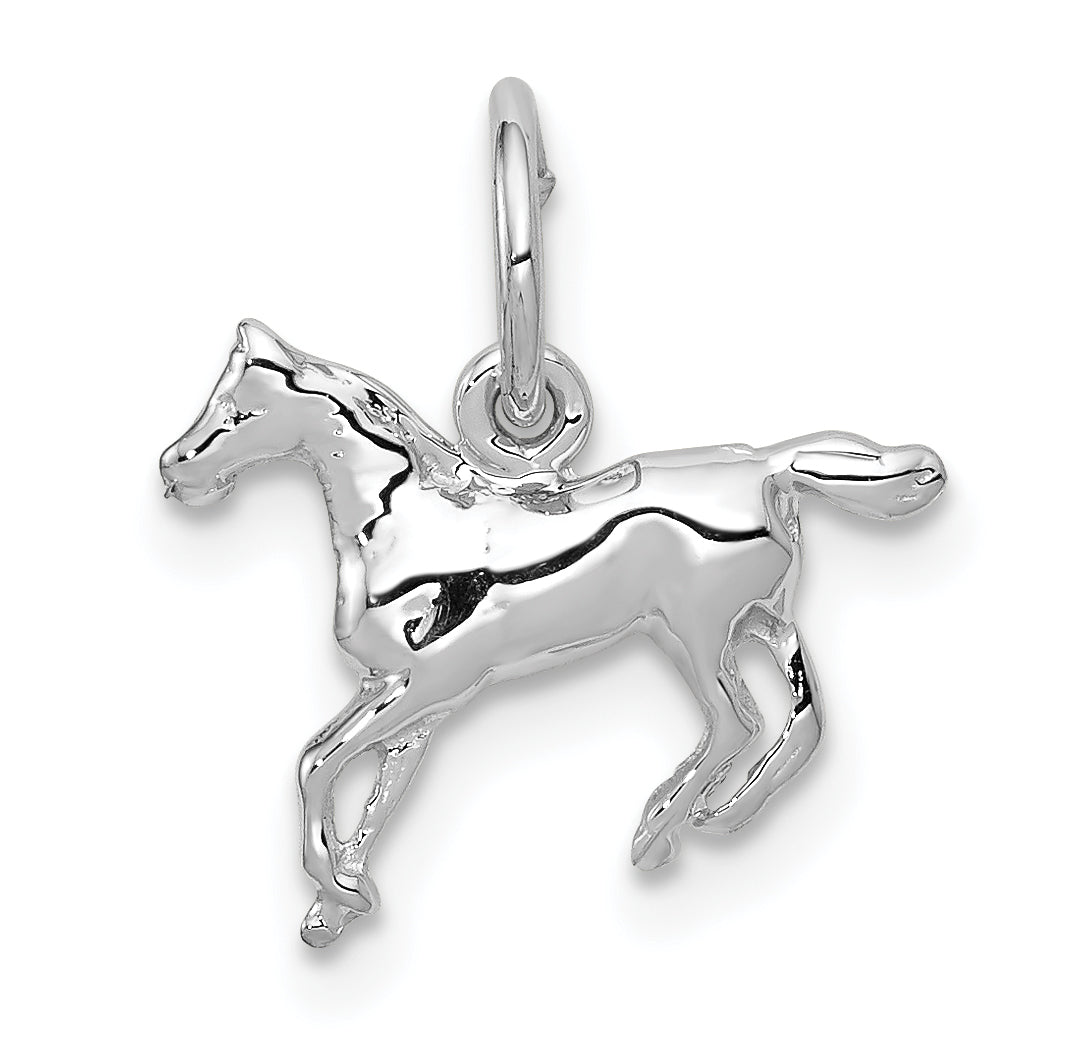 10K White Gold Horse Charm