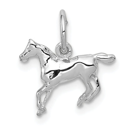 10K White Gold Horse Charm