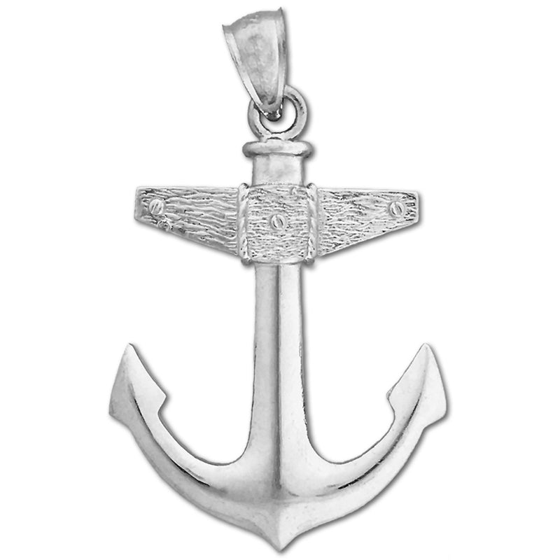 14K Gold Mariner Ship Anchor Pendant