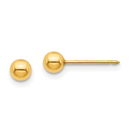 Stainless Steel Inverness 24K Gold-Plated 4mm Ball Post Earrings