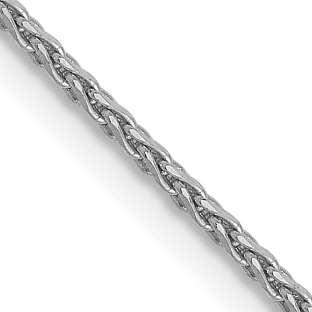 16 Inch 14K White Gold 1.0mm D/C Wheat Chain Necklace