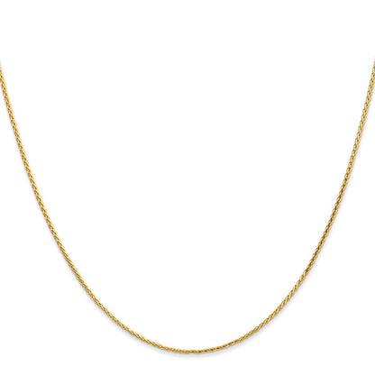 2 Inch 14K Yellow Gold 1.0mm D/C Wheat Chain Necklace
