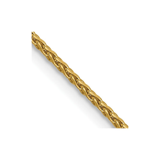 2 Inch 14K Yellow Gold 1.0mm D/C Wheat Chain Necklace