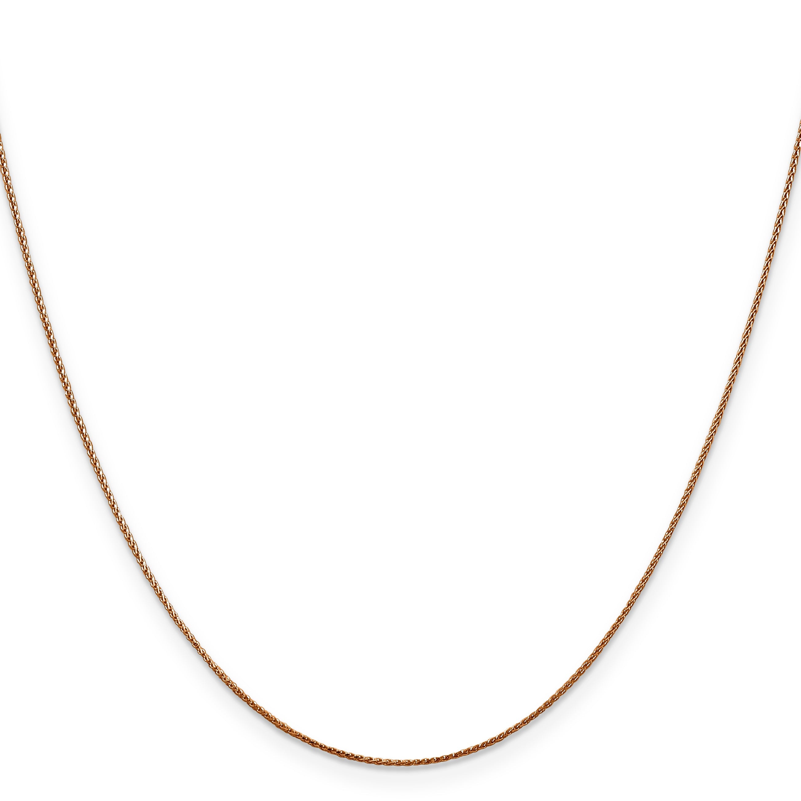 18 Inch 14K Rose Gold .8mm Spiga Chain Necklace
