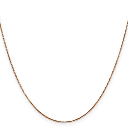20 Inch 14K Rose Gold .8mm Spiga Chain Necklace