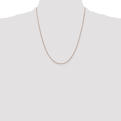 22 Inch 14K Rose Gold .8mm Spiga Chain Necklace