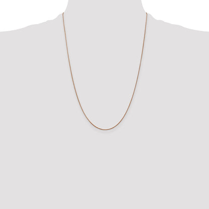 24 Inch 14K Rose Gold .8mm Spiga Chain Necklace