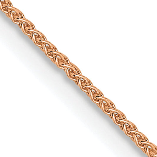 20 Inch 14K Rose Gold .8mm Spiga Chain Necklace