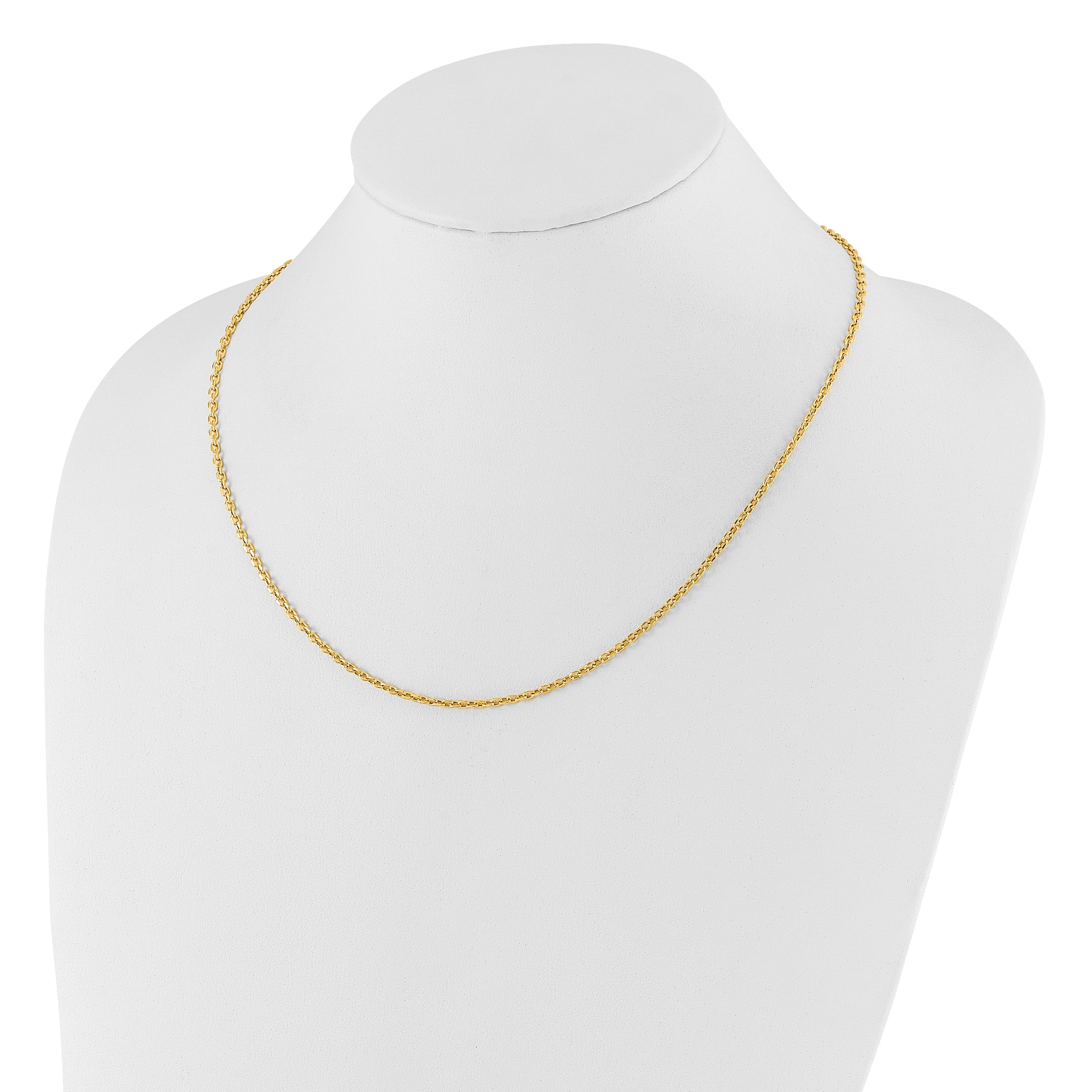 30 Inch 14K Adjustable 2.5mm Semi-Solid D/C Cable Chain Necklace