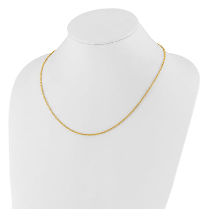 30 Inch 14K Adjustable 2.5mm Semi-Solid D/C Cable Chain Necklace