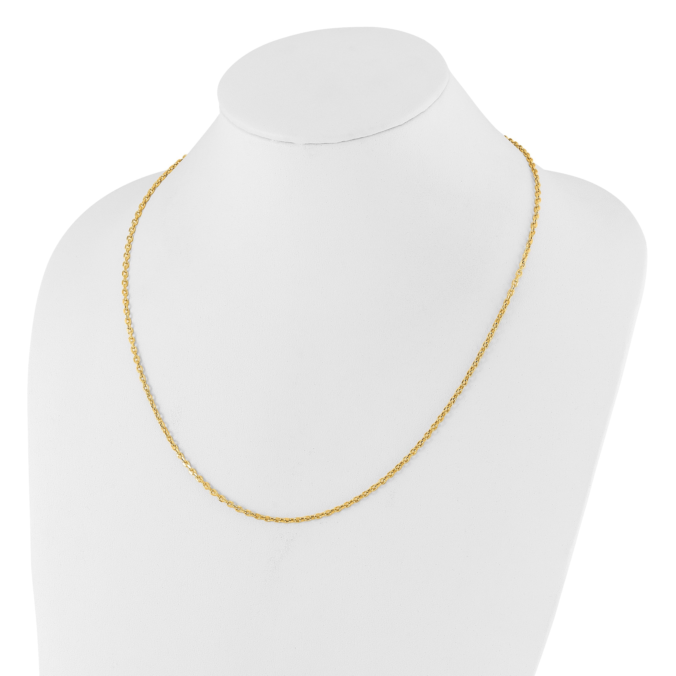 30 Inch 14K Adjustable 2.5mm Semi-Solid D/C Cable Chain Necklace