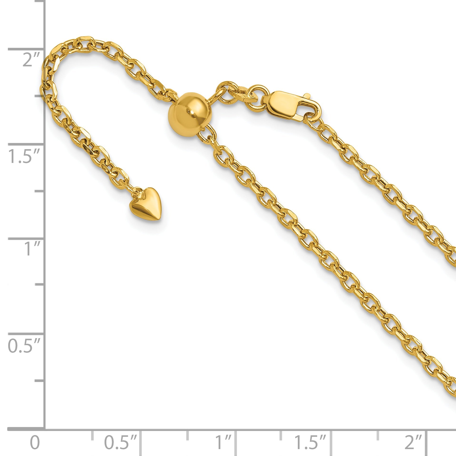 30 Inch 14K Adjustable 2.5mm Semi-Solid D/C Cable Chain Necklace