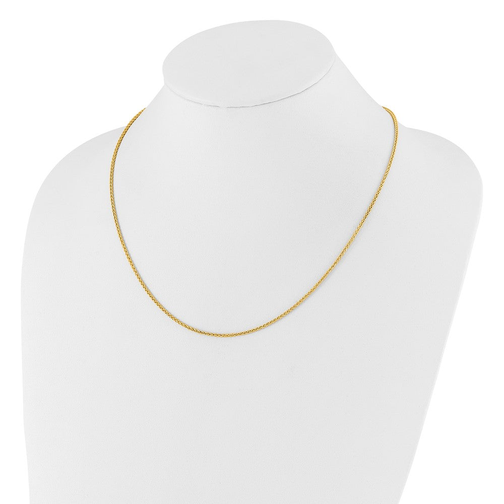 22 Inch 14K Adjustable 1.6mm Semi-Solid Spiga Chain Necklace