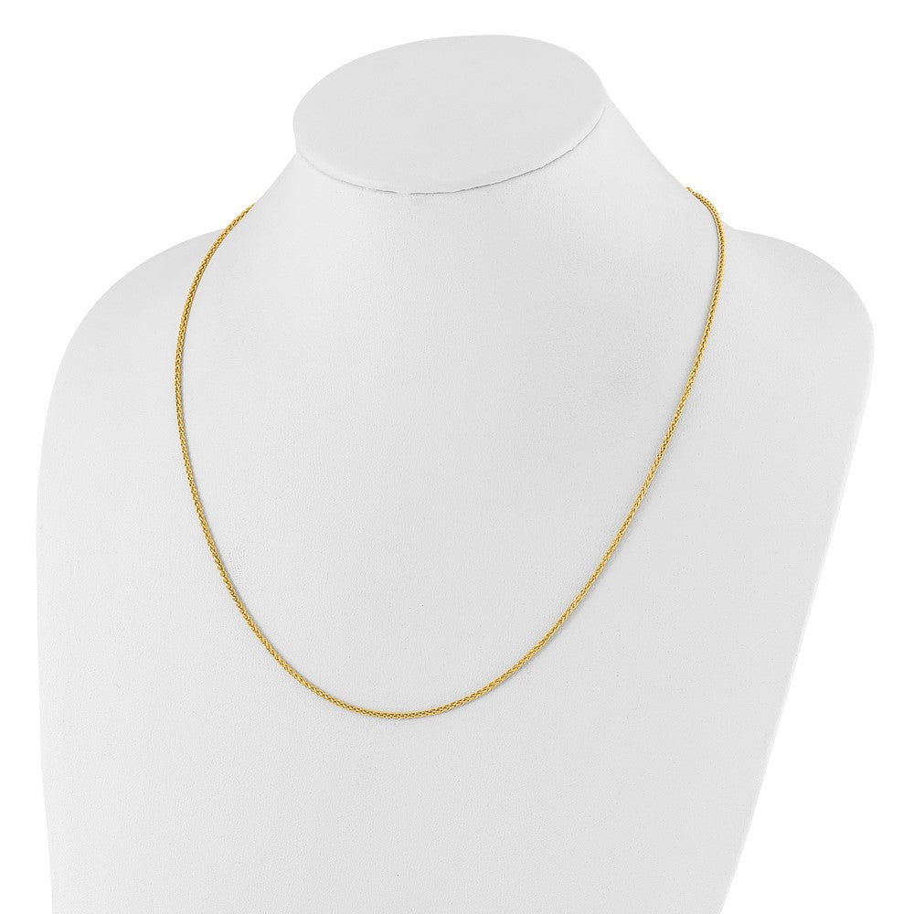 30 Inch 14K Adjustable 1.6mm Semi-Solid Spiga Chain Necklace
