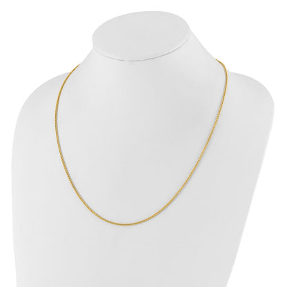 22 Inch 14K Adjustable 1.6mm Semi-Solid Spiga Chain Necklace
