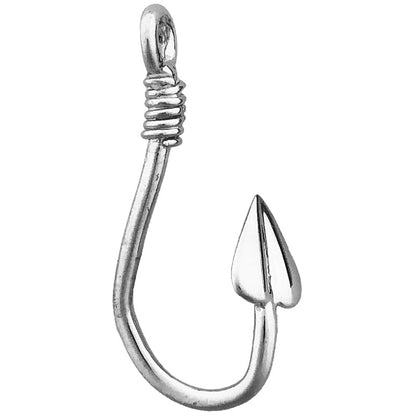 14K Gold 3D Fish Hook Pendant Slide