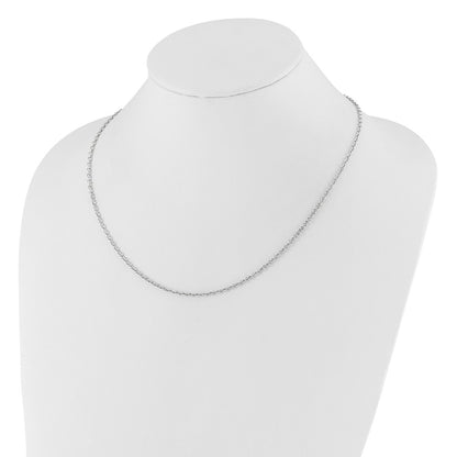 22 Inch 14K White Gold Adjustable 2.5mm Semi-Solid D/C Cable Chain Necklace