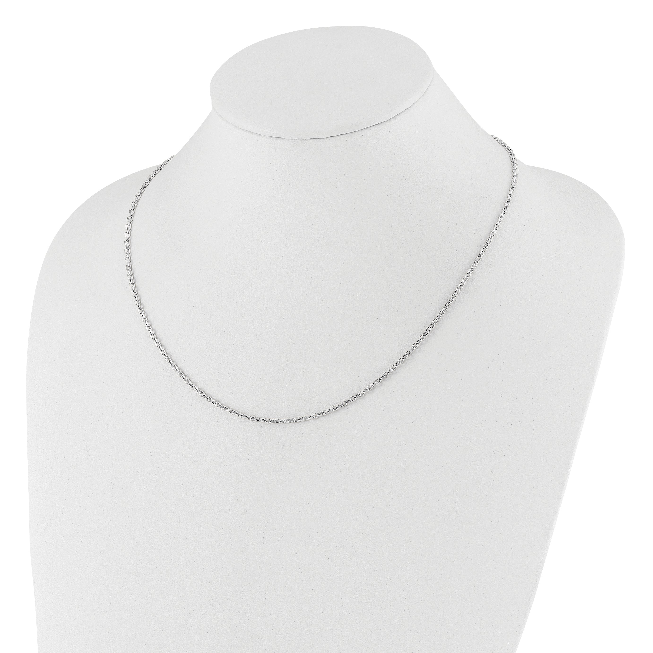 30 Inch 14K White Gold Adjustable 2.5mm Semi-Solid D/C Cable Chain Necklace