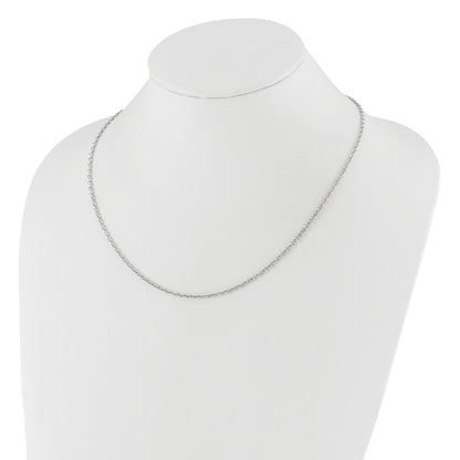 30 Inch 14K White Gold Adjustable 2.5mm Semi-Solid D/C Cable Chain Necklace