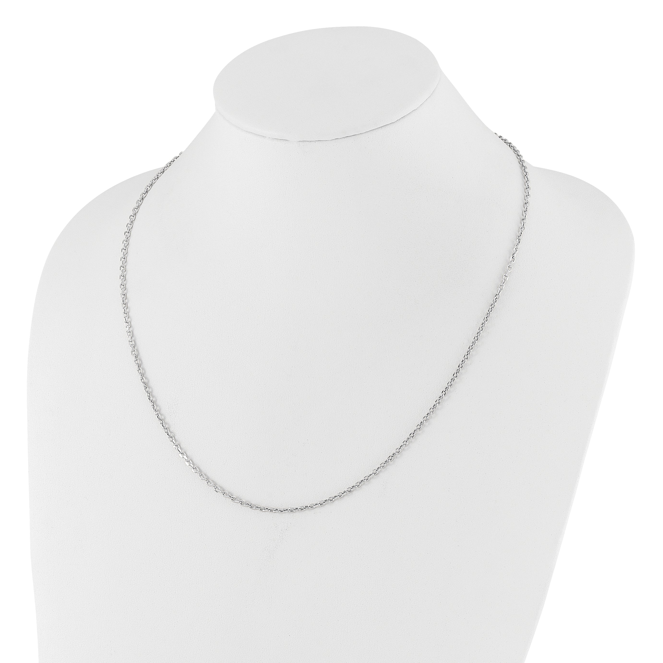 30 Inch 14K White Gold Adjustable 2.5mm Semi-Solid D/C Cable Chain Necklace