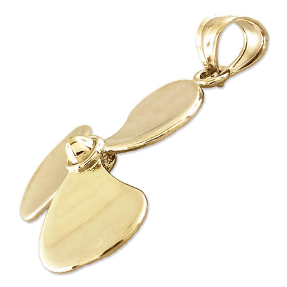 14K Gold 26MM 3D Propeller Pendant