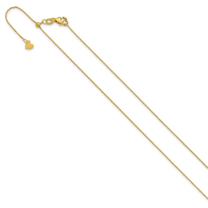 22 Inch 14K Adjustable 1mm D/C Cable Chain Necklace