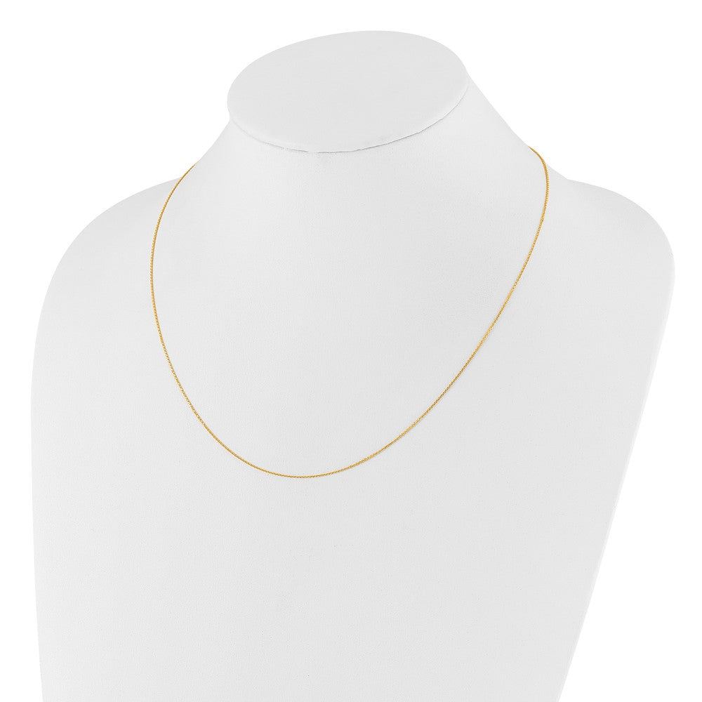 22 Inch 14K Adjustable 1mm D/C Cable Chain Necklace