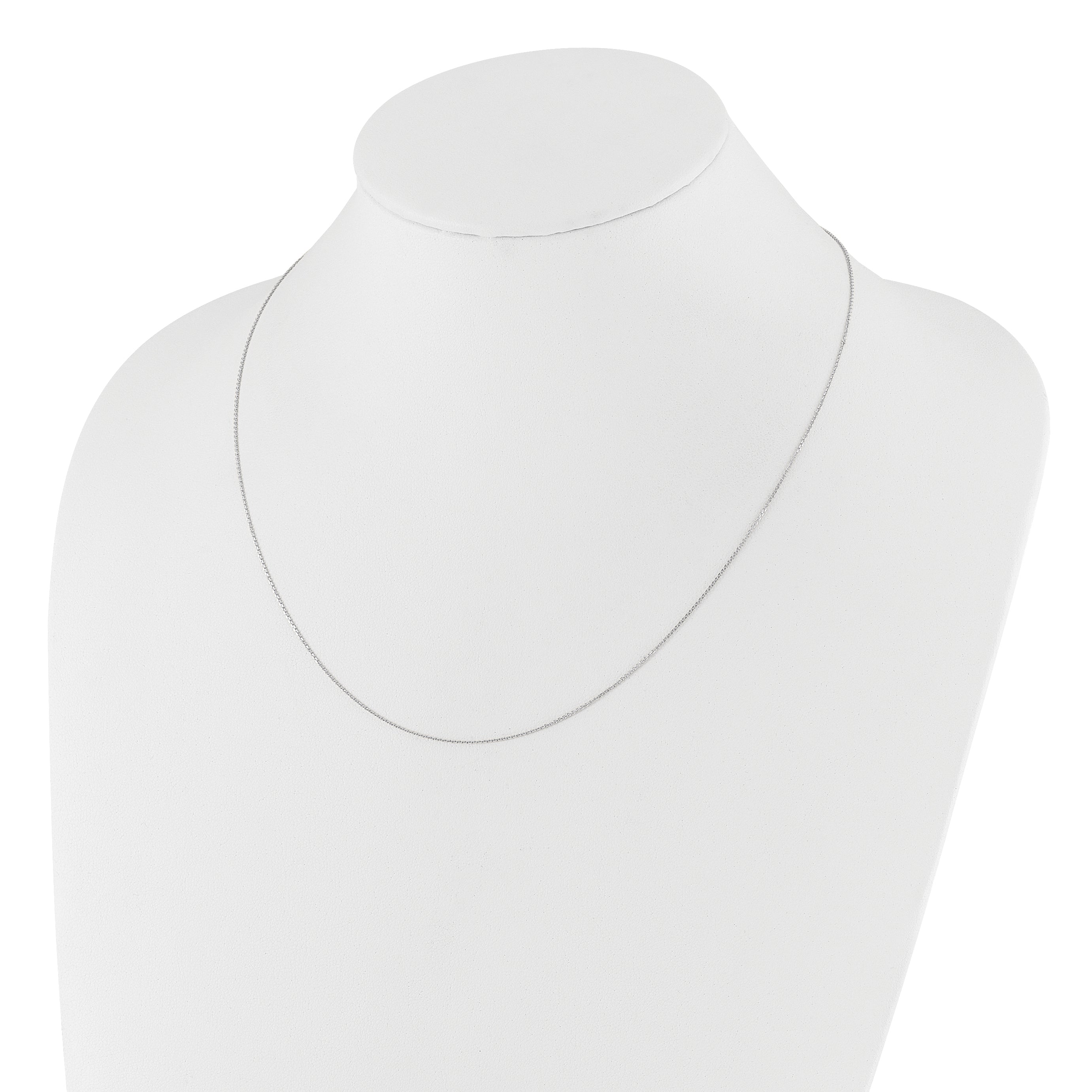 22 Inch 14K White Gold Adjustable 1mm D/C Cable Chain Necklace