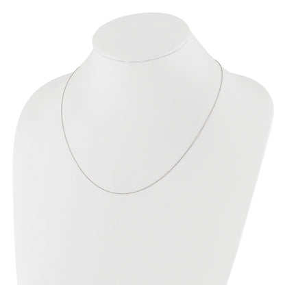 22 Inch 14K White Gold Adjustable 1mm D/C Cable Chain Necklace