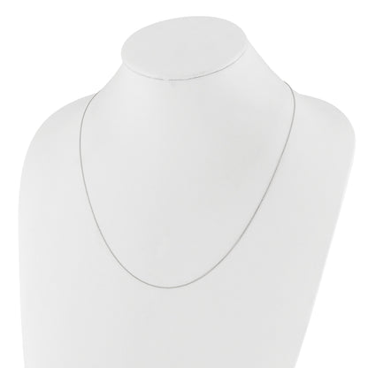 22 Inch 14K White Gold Adjustable 1mm D/C Cable Chain Necklace