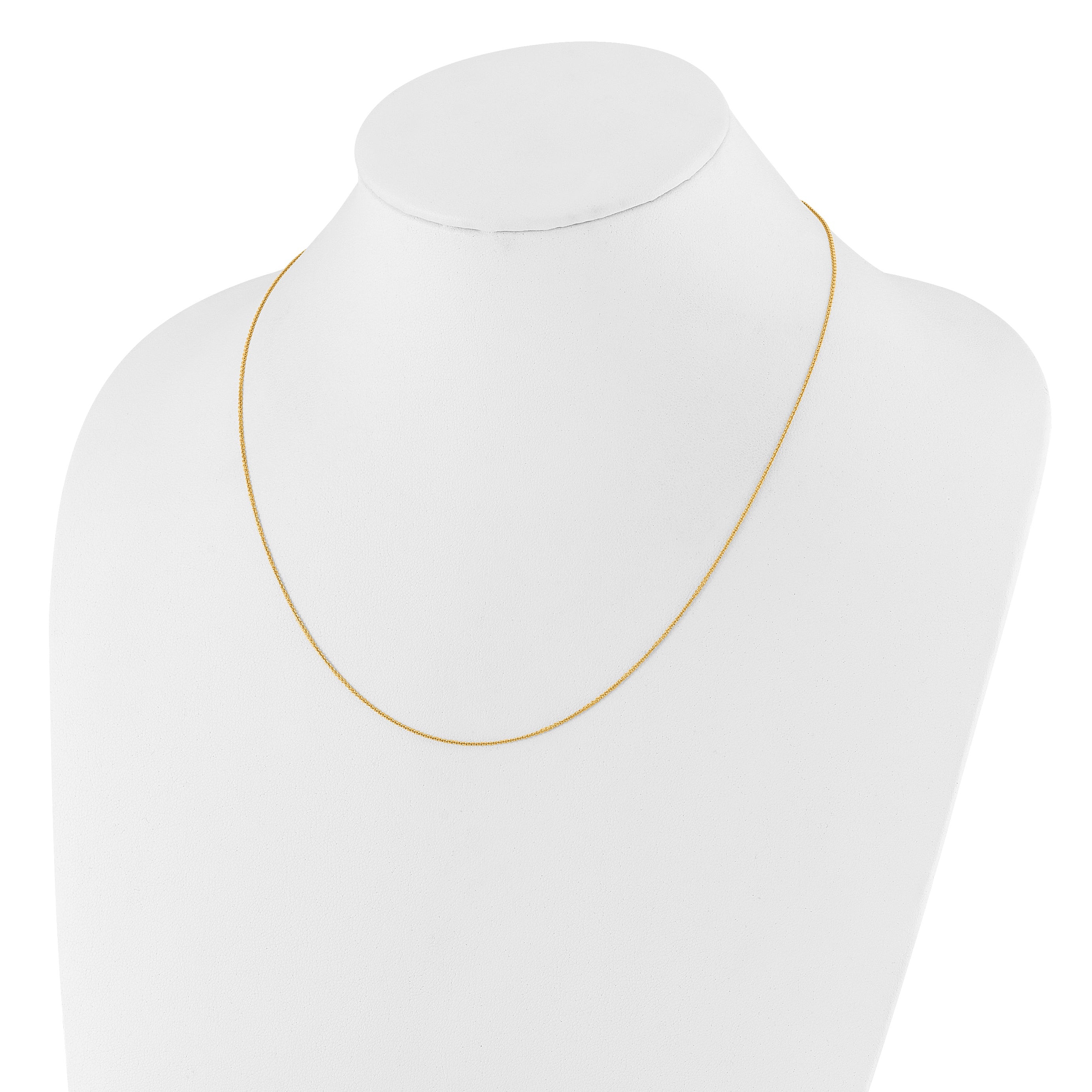 22 Inch 14K Adjustable .7mm Round Cable Chain Necklace