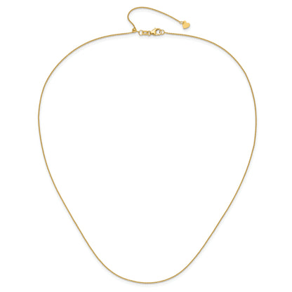 22 Inch 14K Adjustable .7mm Round Cable Chain Necklace
