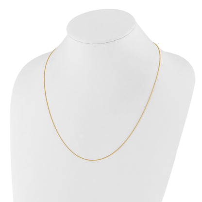 22 Inch 14K Adjustable .7mm Round Cable Chain Necklace