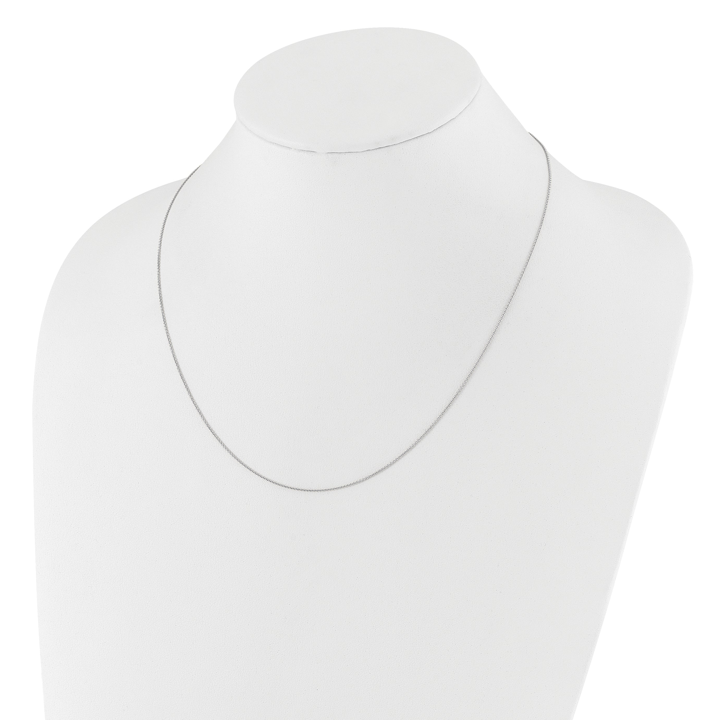 22 Inch 14K White Gold Adjustable .7mm Round Cable Chain Necklace