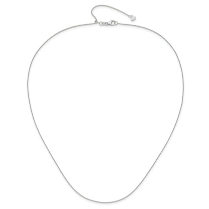 30 Inch 14K White Gold Adjustable .7mm Round Cable Chain Necklace