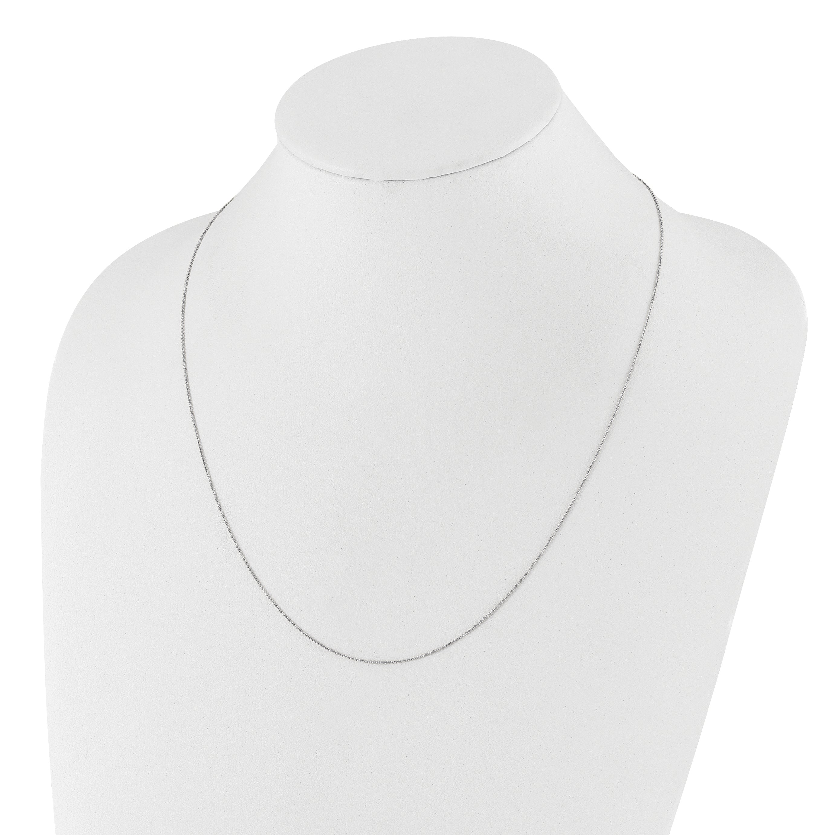30 Inch 14K White Gold Adjustable .7mm Round Cable Chain Necklace