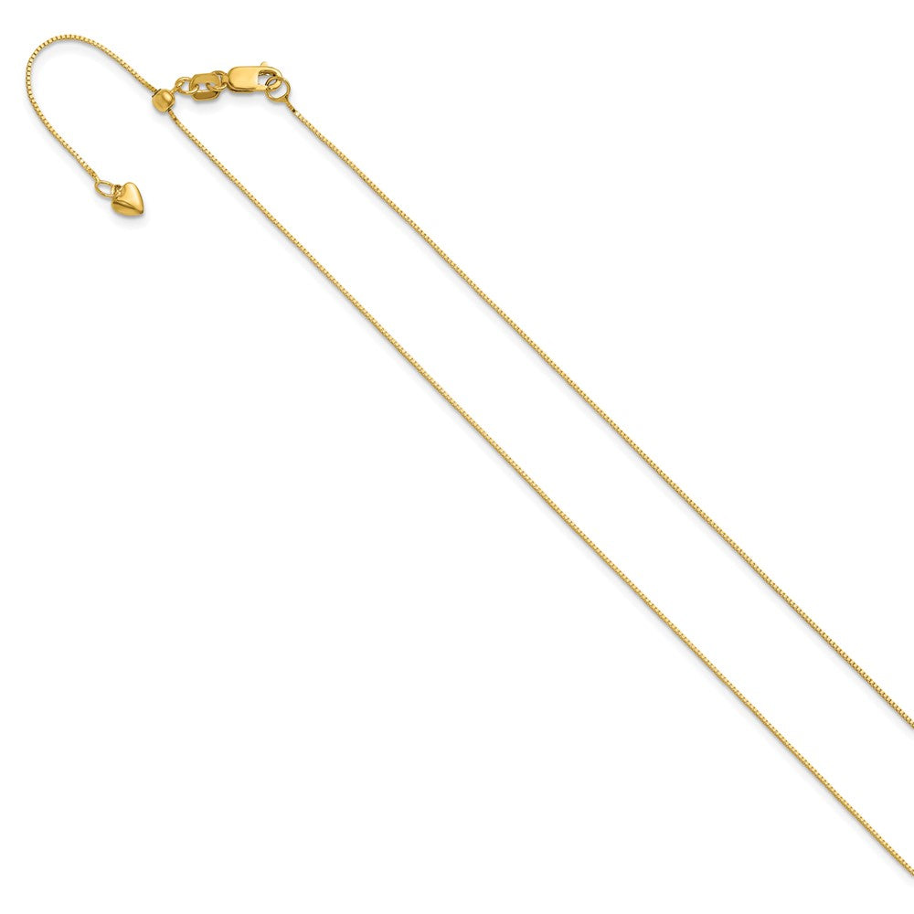 22 Inch 14K Adjustable .55mm Baby Box Chain Necklace