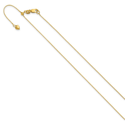 22 Inch 14K Adjustable .55mm Baby Box Chain Necklace