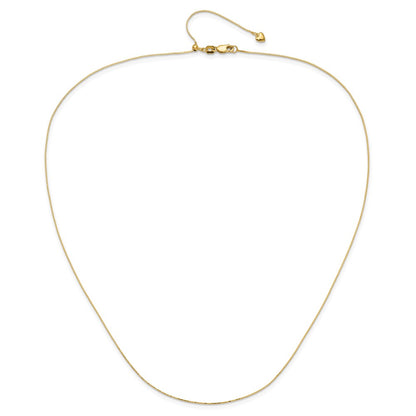 22 Inch 14K Adjustable .55mm Baby Box Chain Necklace