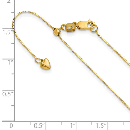 22 Inch 14K Adjustable .55mm Baby Box Chain Necklace