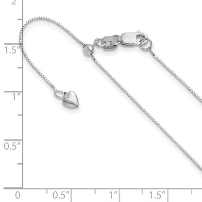 26 Inch 14K White Gold Adjustable .55mm Baby Box Chain Necklace