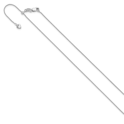 3 Inch 14K White Gold Adjustable .85mm Wheat Chain Necklace