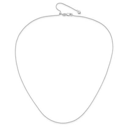3 Inch 14K White Gold Adjustable .85mm Wheat Chain Necklace