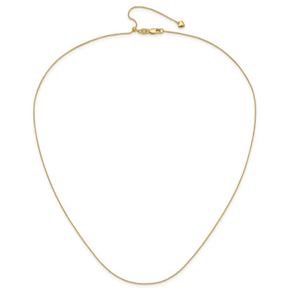 26 Inch 14K Yellow Gold Adjustable .8mm D/C Wheat Chain Necklace