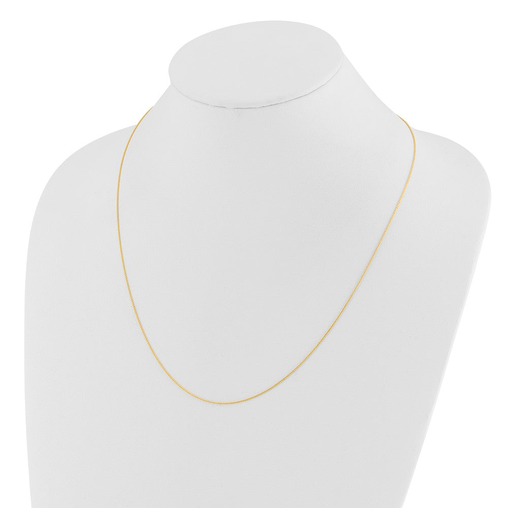 3 Inch 14K Yellow Gold Adjustable .8mm D/C Wheat Chain Necklace
