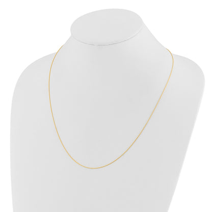 26 Inch 14K Yellow Gold Adjustable .8mm D/C Wheat Chain Necklace