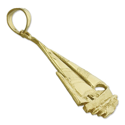14K Gold Ketch Sailboat Pendant