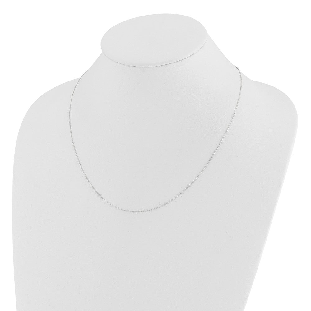 22 Inch 14K White Gold Adjustable .8mm D/C Wheat Chain Necklace